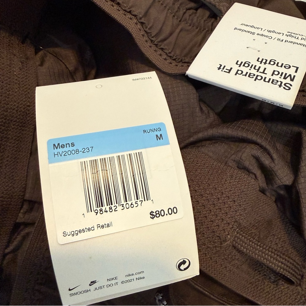 Nike Dri-Fit ADV Run 5" Brief Lined Running Shorts Brown Mens Size M HV2008-237 - Picture 6 of 6